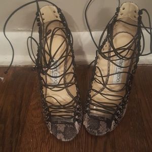 Jimmy Choo Laced Up Heels Size 35 half